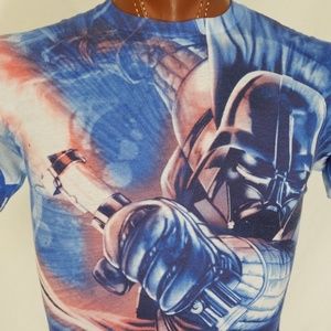 Darth Vader Light Saber Blue Graphic T Shirt 100%